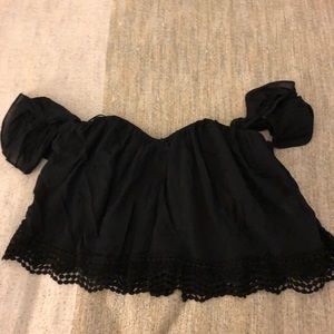 Off the shoulder black top